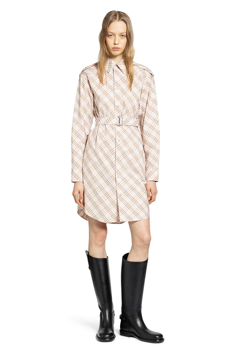 Check Cotton Poplin Shirt Dress