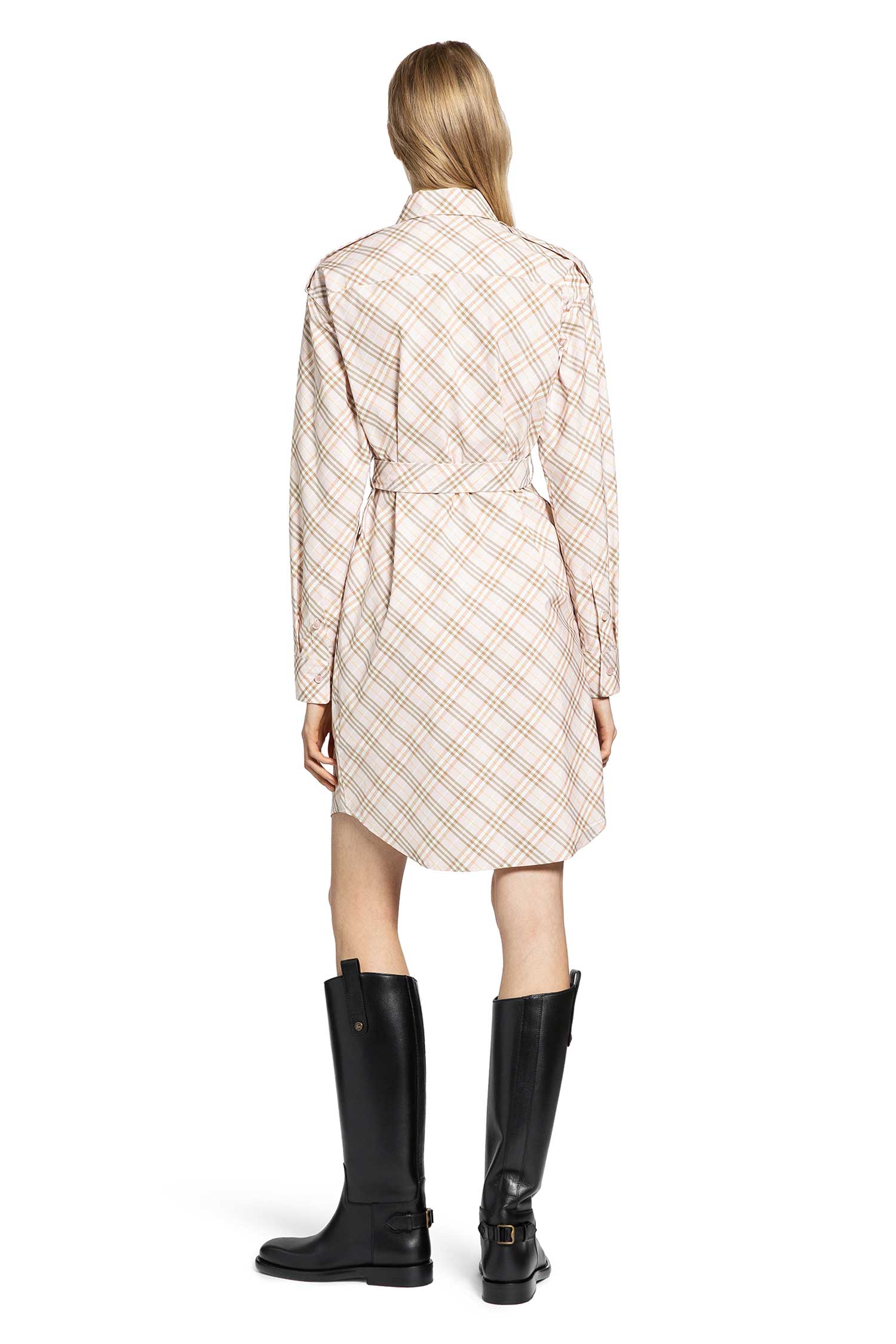 Check Cotton Poplin Shirt Dress