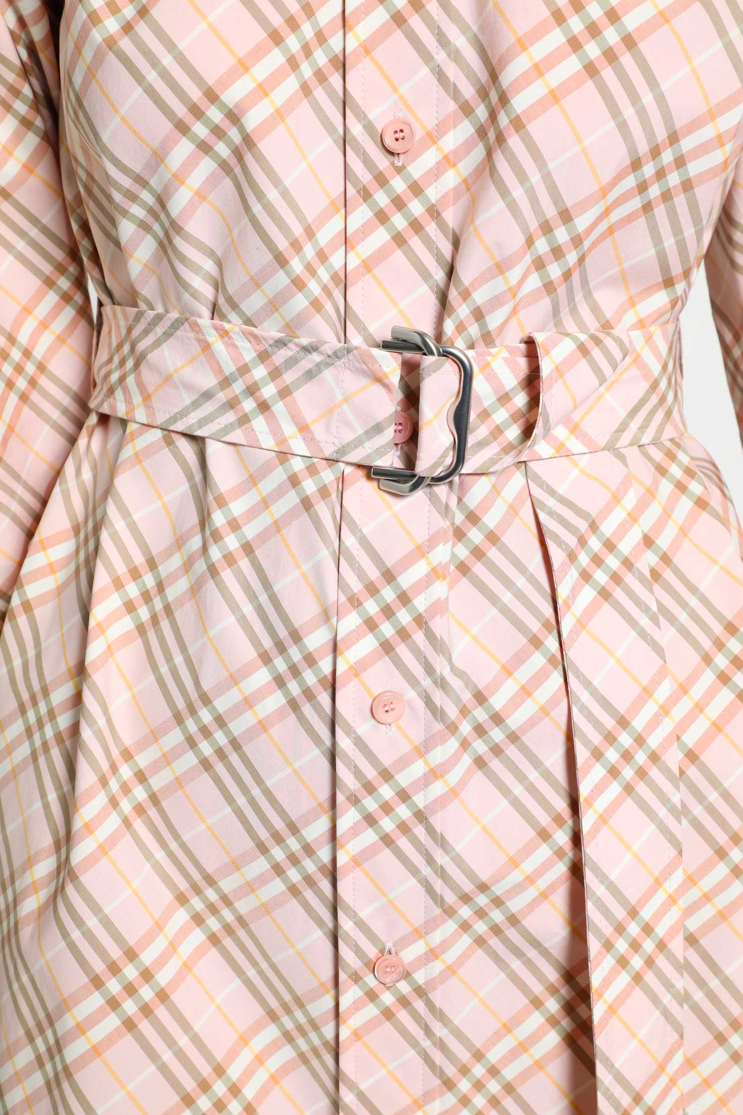 Check Cotton Poplin Shirt Dress
