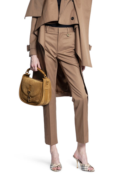 BURBERRY WOMAN BROWN TROUSERS