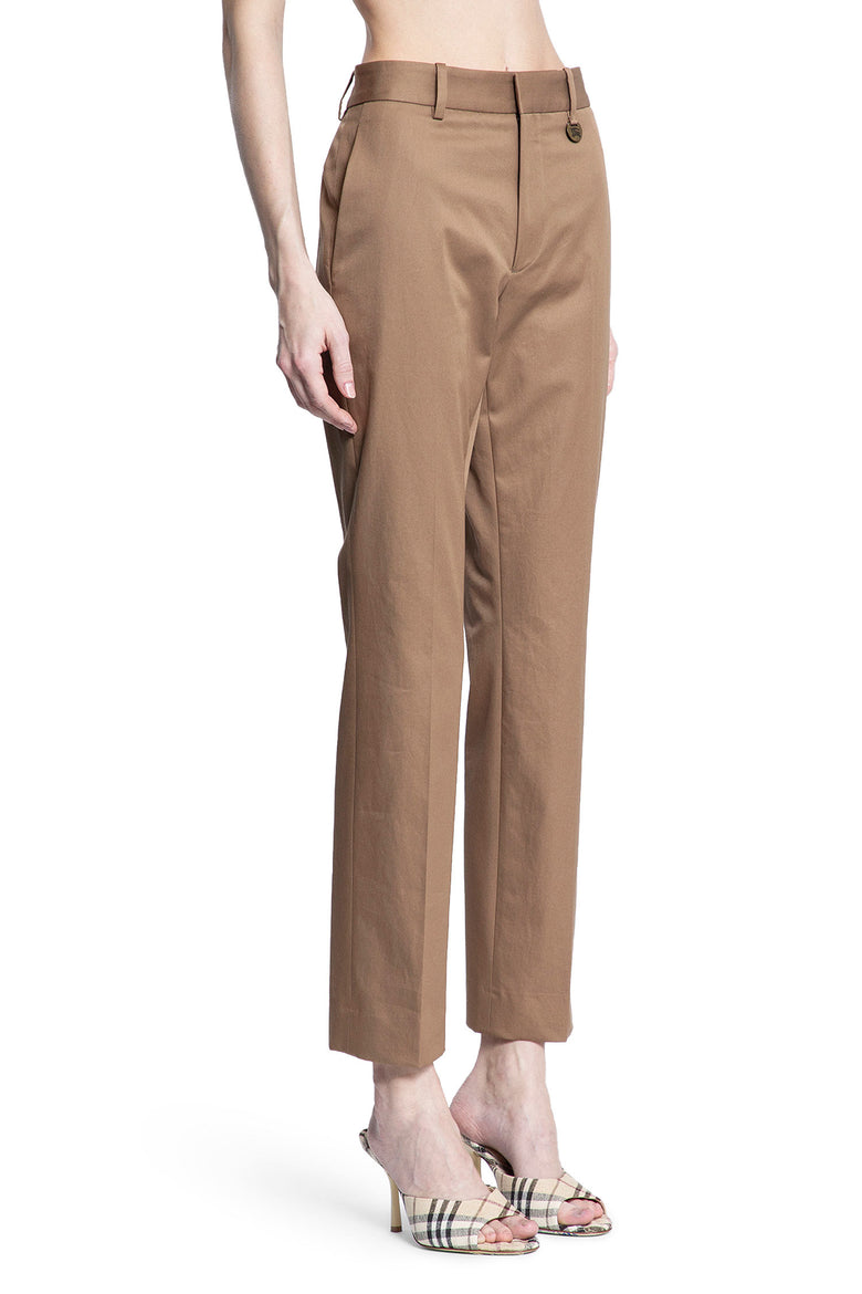 BURBERRY WOMAN BROWN TROUSERS