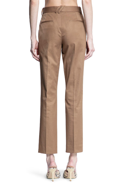 BURBERRY WOMAN BROWN TROUSERS