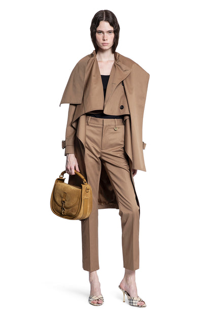 BURBERRY WOMAN BROWN TROUSERS