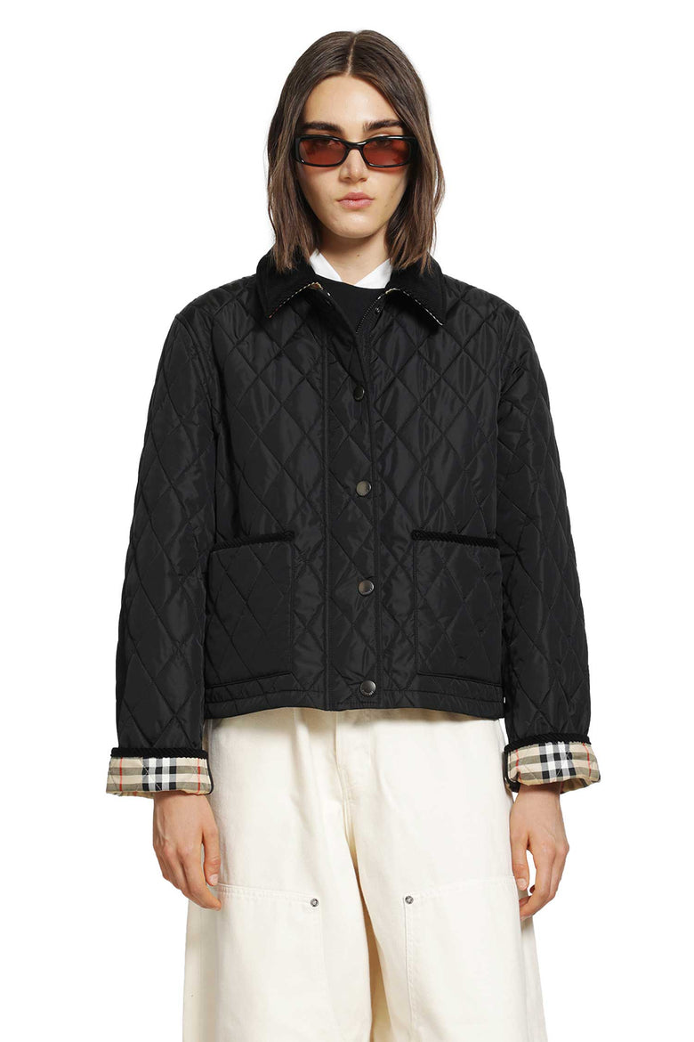 BURBERRY Cropped Quilted Nylon Jacket woman