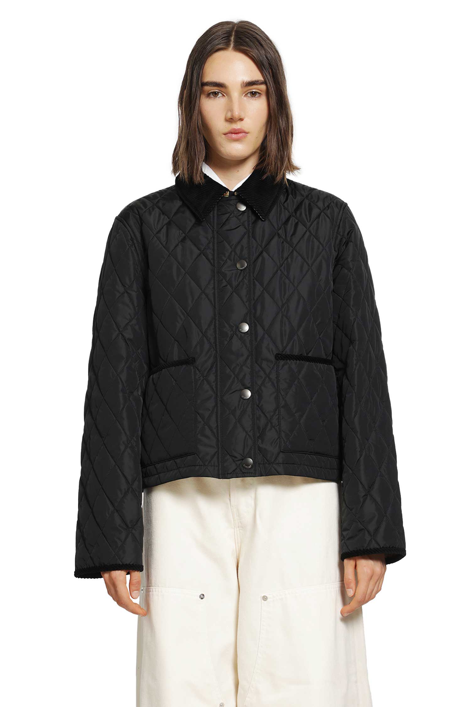 BURBERRY Cropped Quilted Nylon Jacket woman