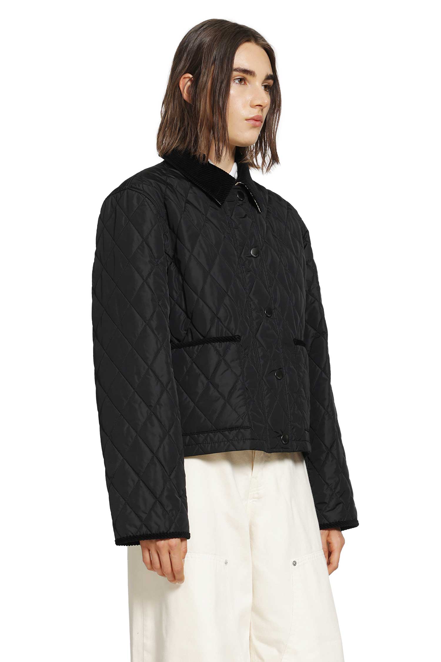 Cropped Quilted Nylon Jacket