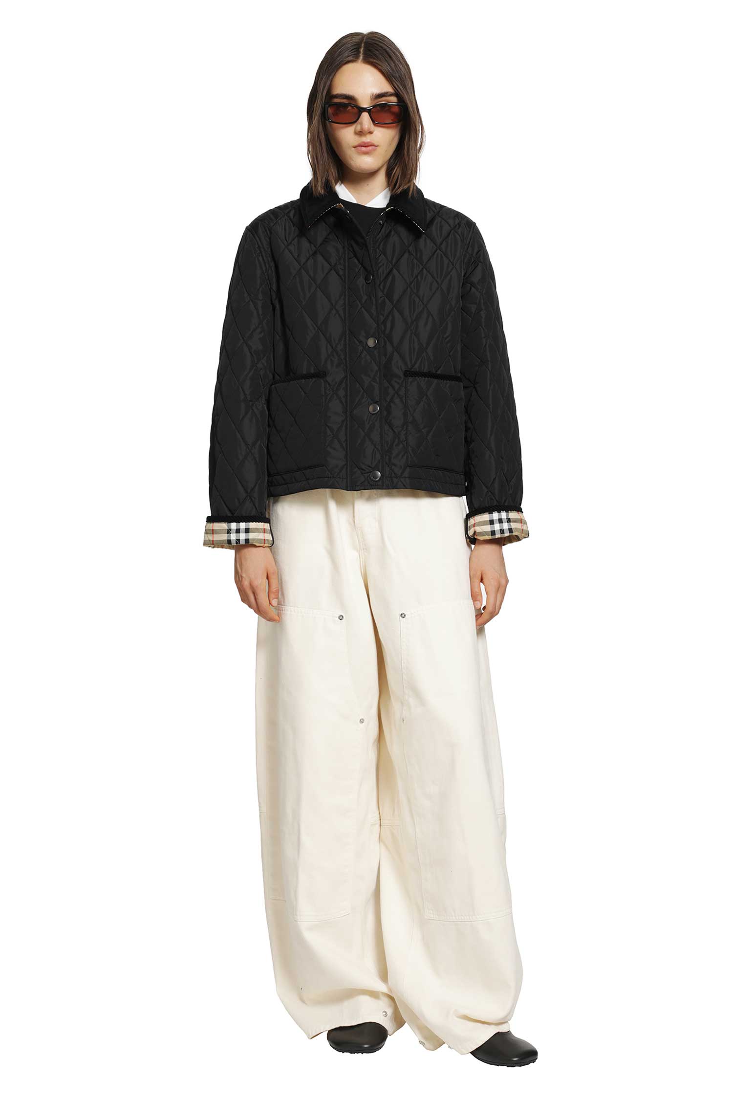 BURBERRY Cropped Quilted Nylon Jacket woman