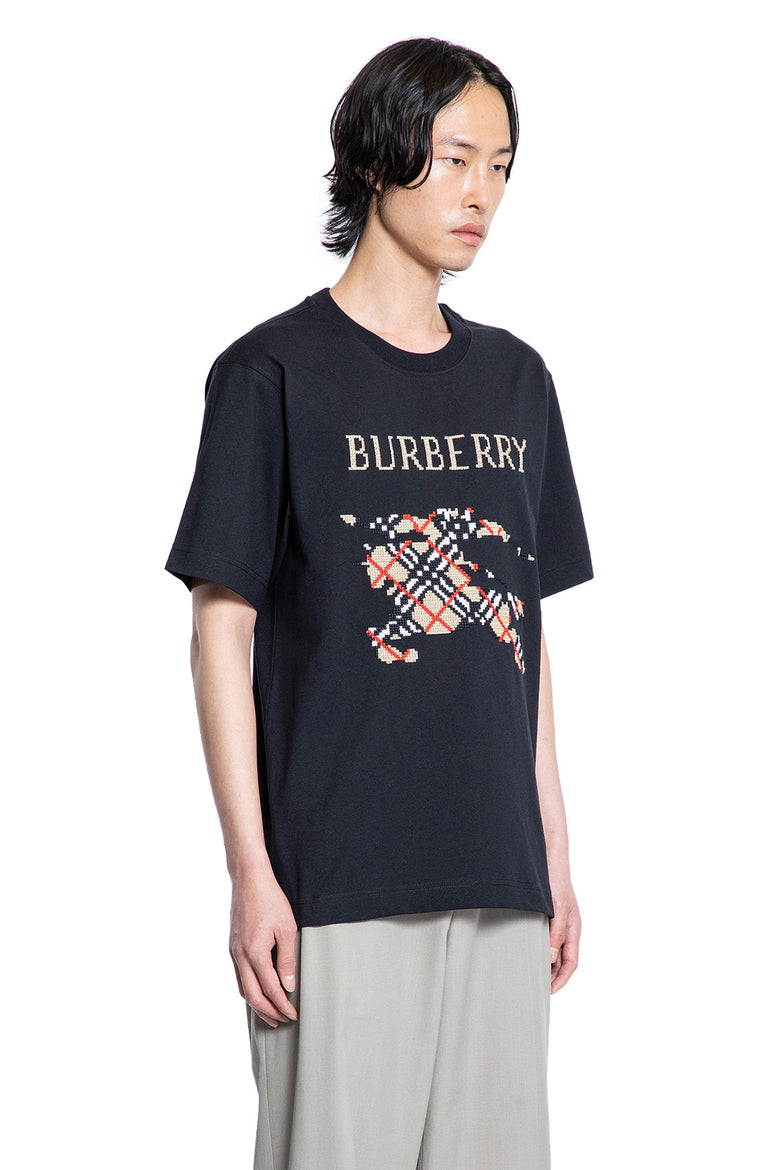 BURBERRY MAN BLACK T-SHIRTS & TANK TOPS