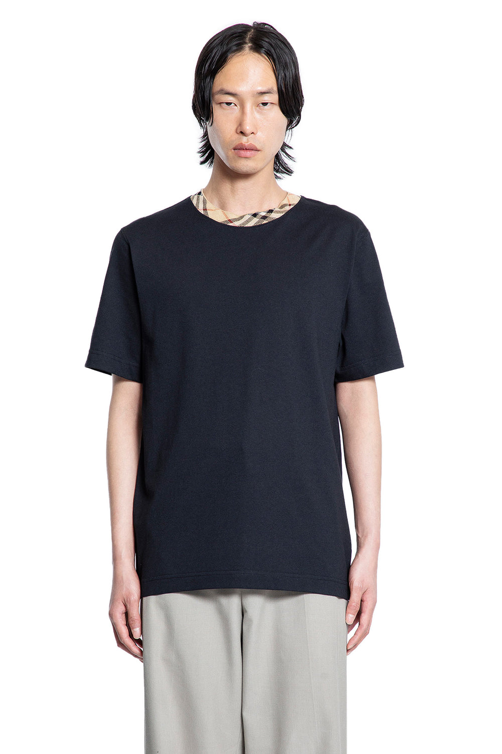 BURBERRY MAN BLACK T-SHIRTS & TANK TOPS