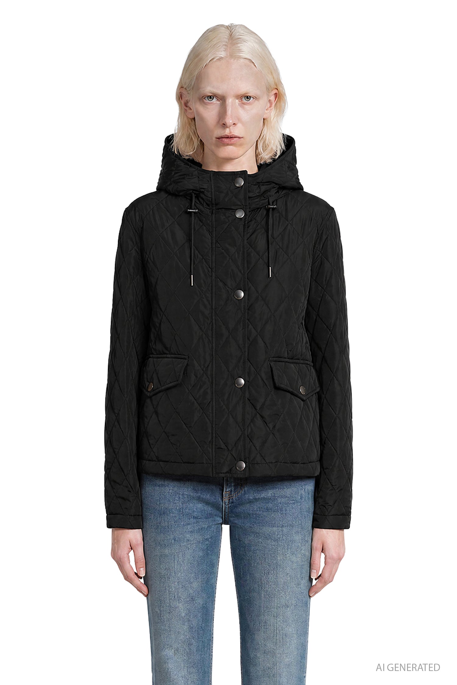 BURBERRY Cropped Quilted Nylon Hooded Jacket woman
