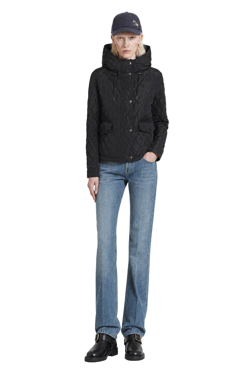 BURBERRY Cropped Quilted Nylon Hooded Jacket woman