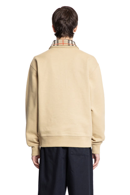 Check Collar Cotton Half-zip Sweatshirt