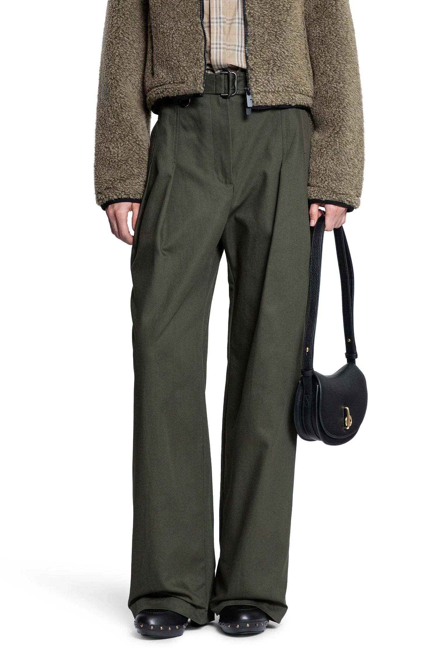 BURBERRY WOMAN GREEN TROUSERS - Antonioli.eu
