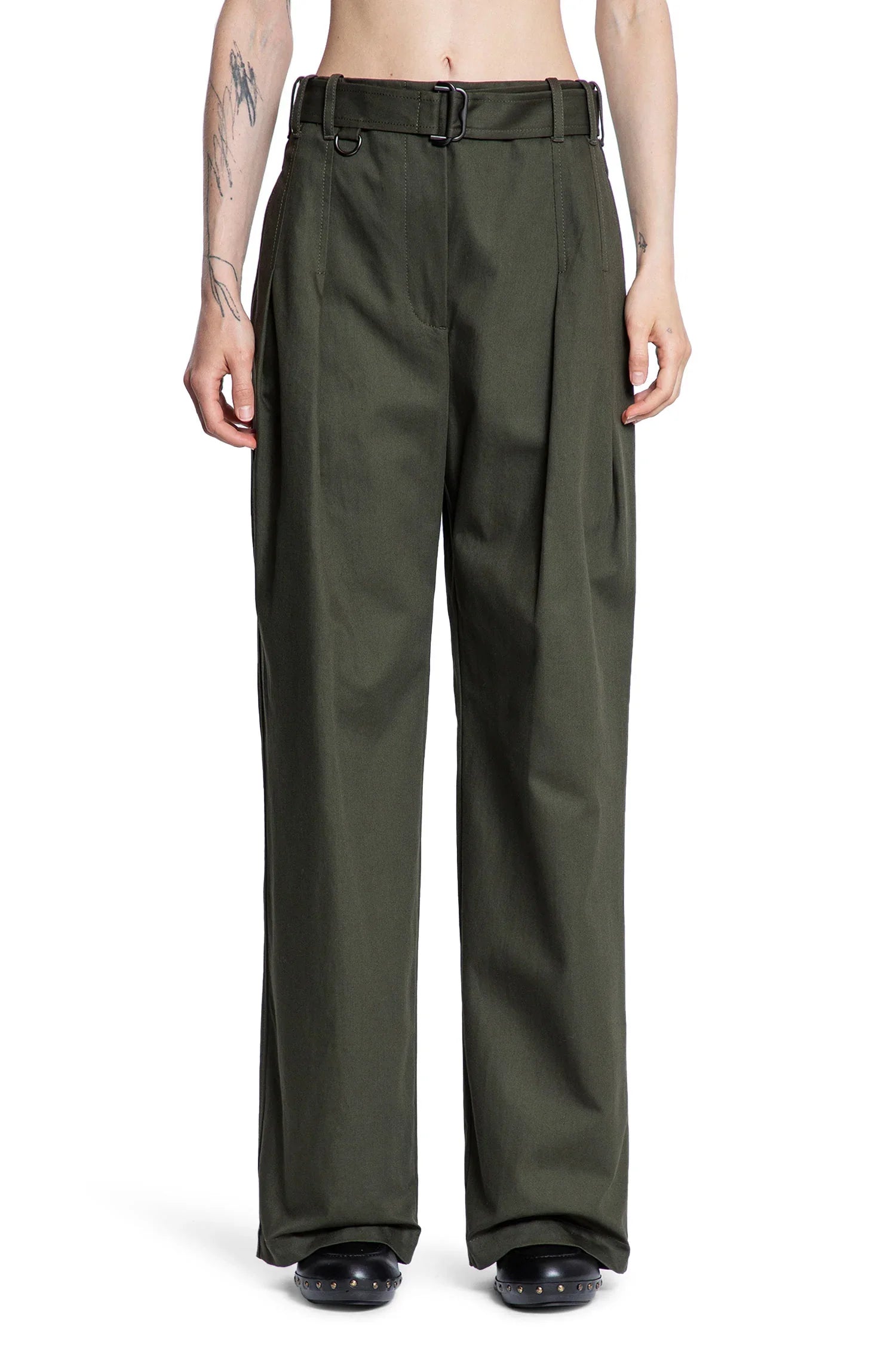 BURBERRY WOMAN GREEN TROUSERS - Antonioli.eu