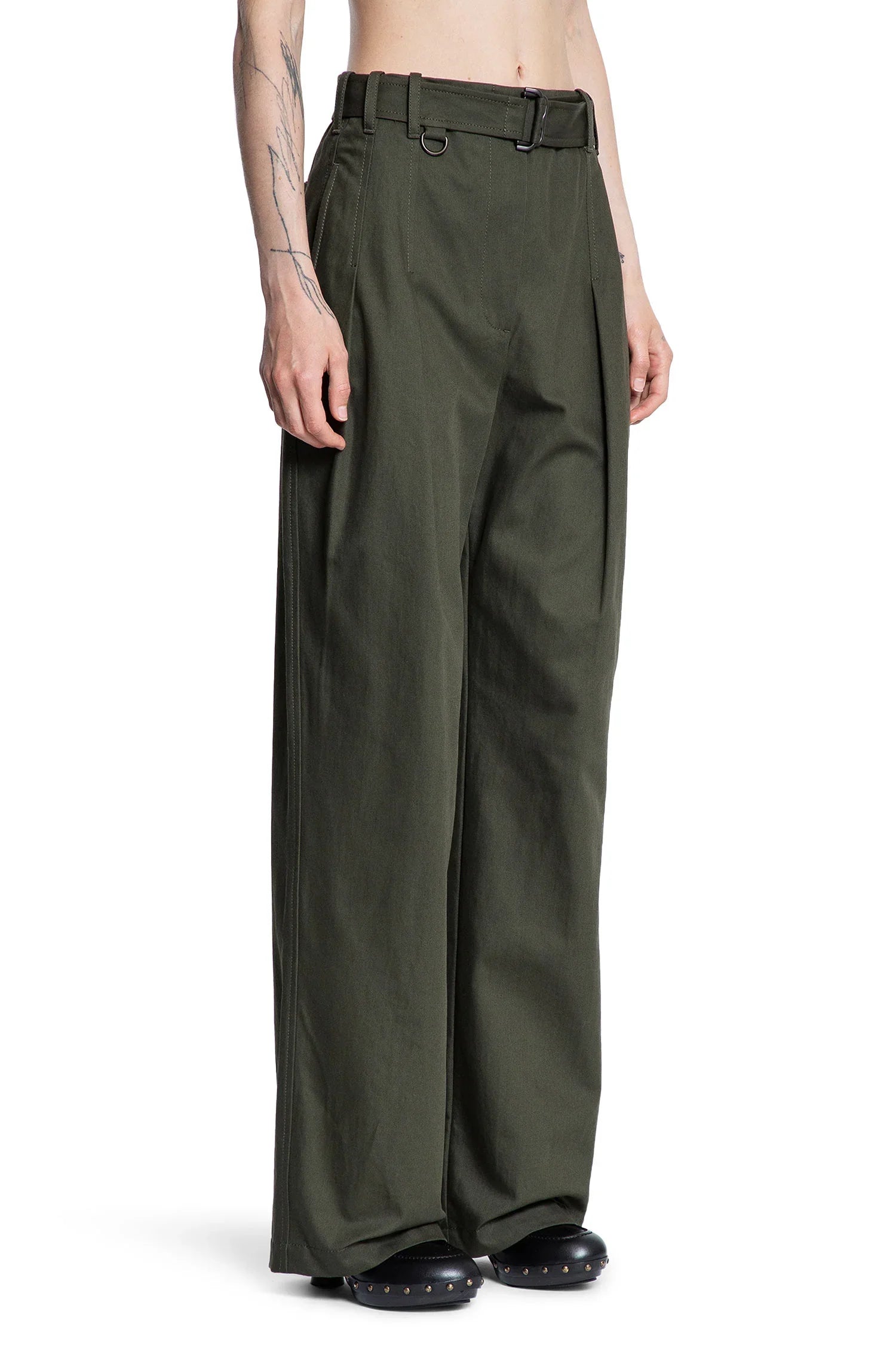 BURBERRY WOMAN GREEN TROUSERS - Antonioli.eu