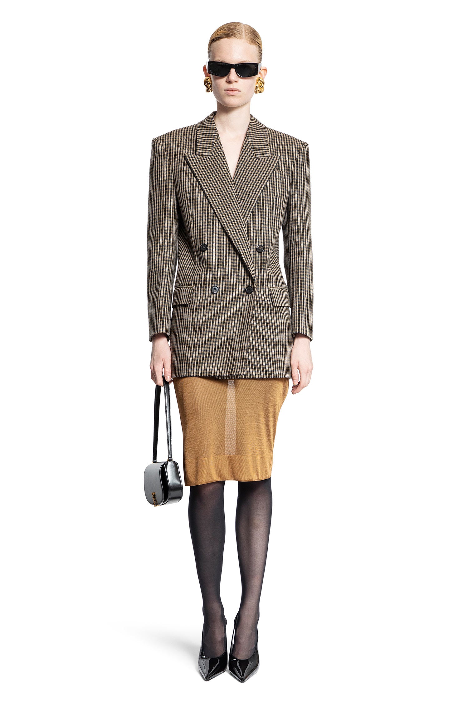 SAINT LAURENT WOMAN BROWN SKIRTS