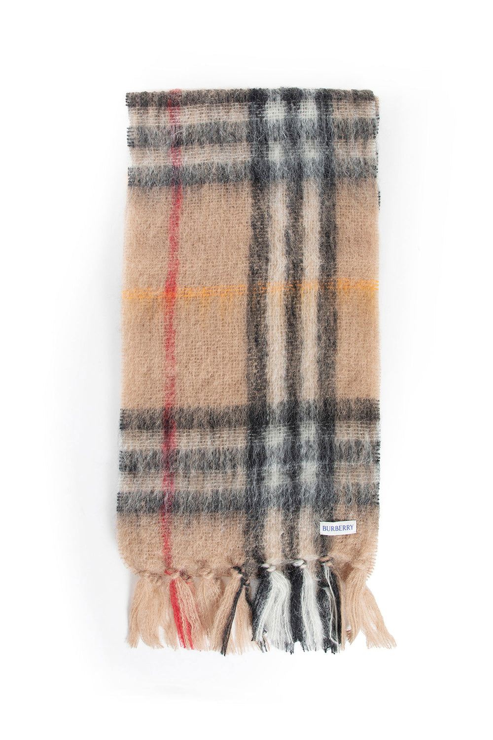 Check Mohair Wool Scarf