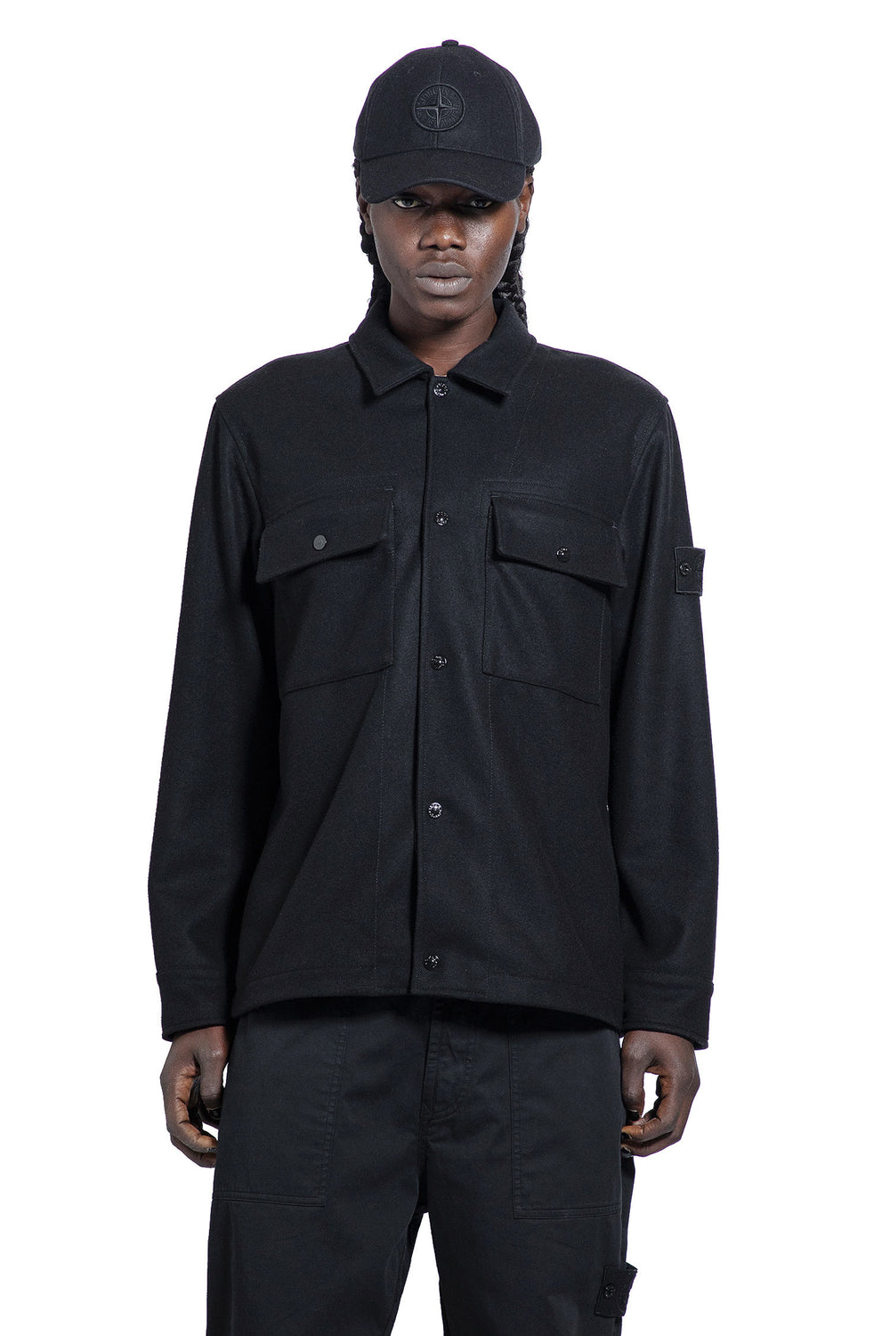 STONE ISLAND MAN BLACK JACKETS