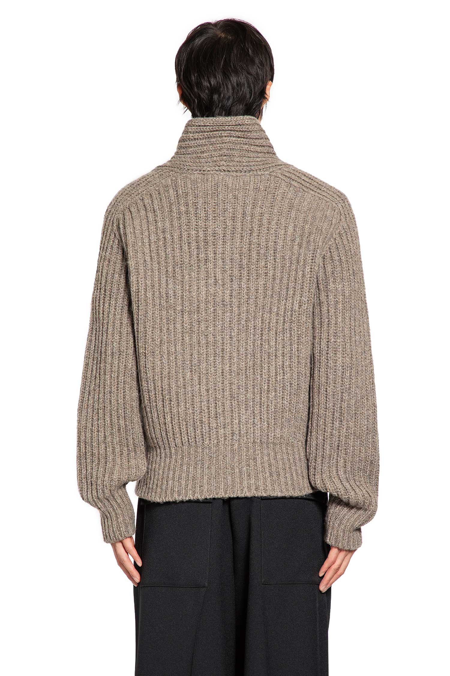 Shawl Collar Wool Sweater - Antonioli.eu