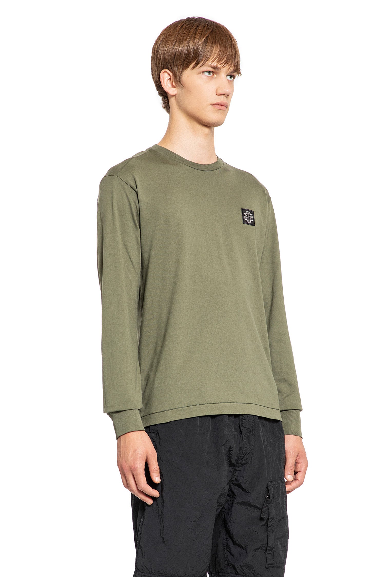 STONE ISLAND MAN GREEN T-SHIRTS