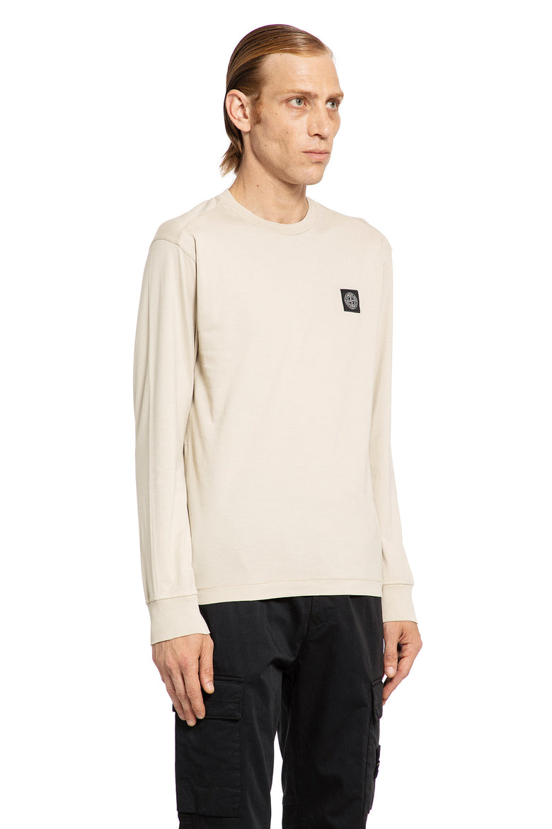 STONE ISLAND MAN OFF-WHITE T-SHIRTS & TANK TOPS