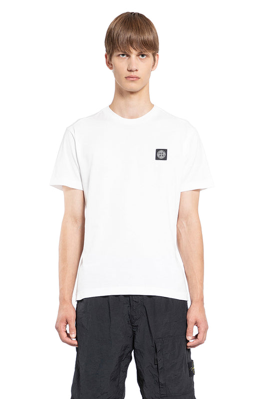 STONE ISLAND MAN WHITE T-SHIRTS & TANK TOPS