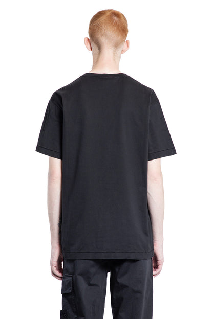 STONE ISLAND MAN BLACK T-SHIRTS & TANK TOPS