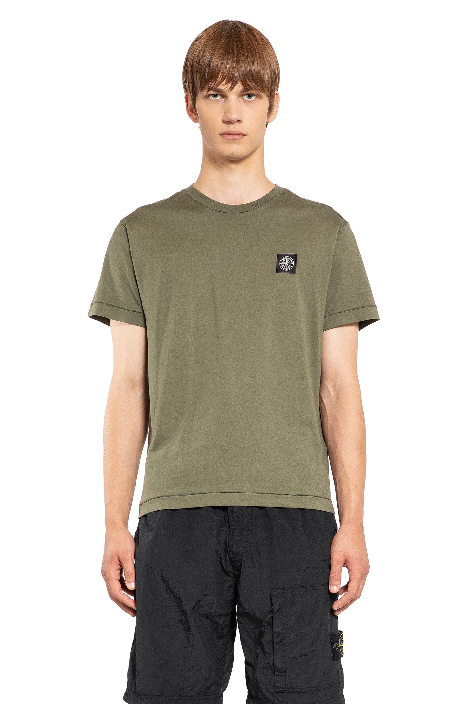 STONE ISLAND MAN GREEN T-SHIRTS