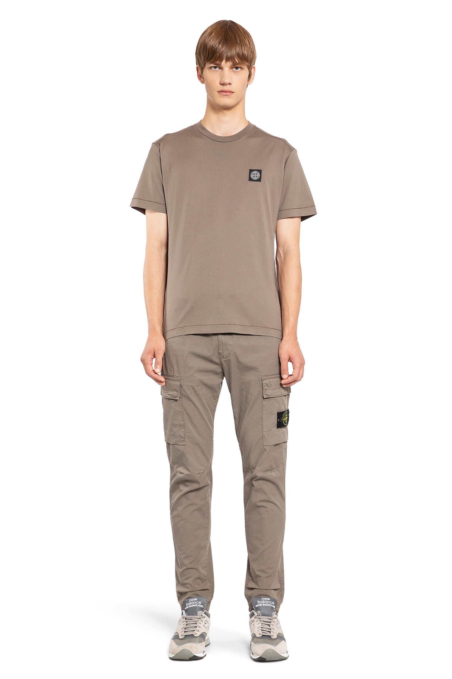 STONE ISLAND MAN BROWN T-SHIRTS