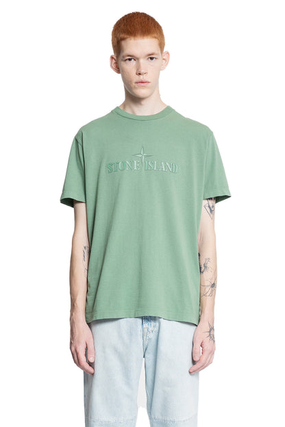 Antonioli STONE ISLAND MAN GREEN T-SHIRTS & TANK TOPS