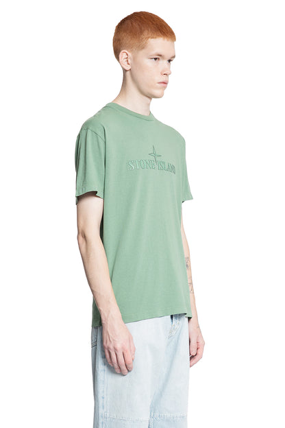 STONE ISLAND MAN GREEN T-SHIRTS & TANK TOPS