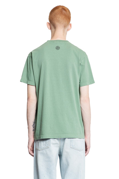 STONE ISLAND MAN GREEN T-SHIRTS & TANK TOPS