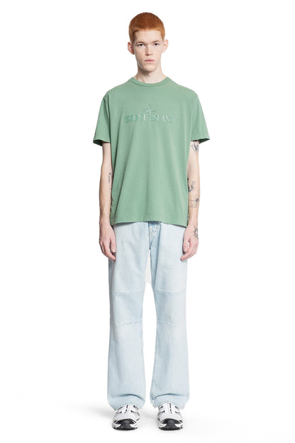 STONE ISLAND MAN GREEN T-SHIRTS & TANK TOPS