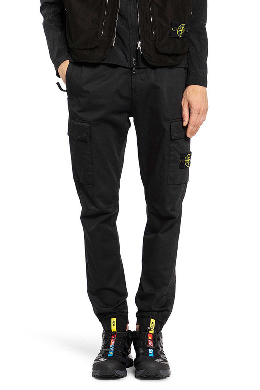 STONE ISLAND MAN BLACK TROUSERS