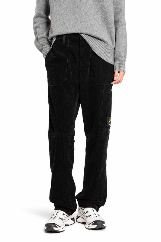 STONE ISLAND MAN BLACK TROUSERS