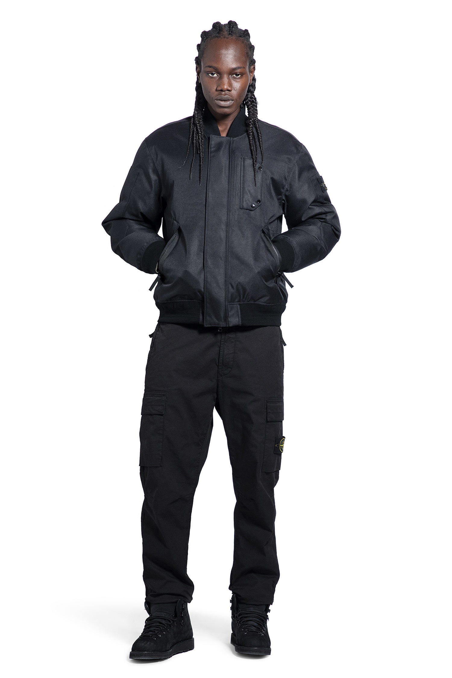 STONE ISLAND MAN BLACK JACKETS