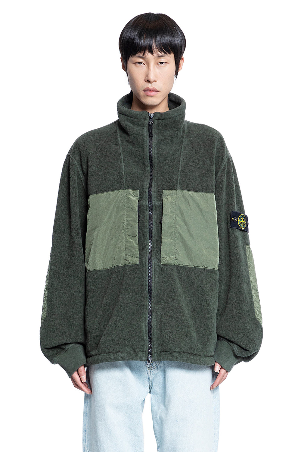 STONE ISLAND MAN GREEN SWEATSHIRTS