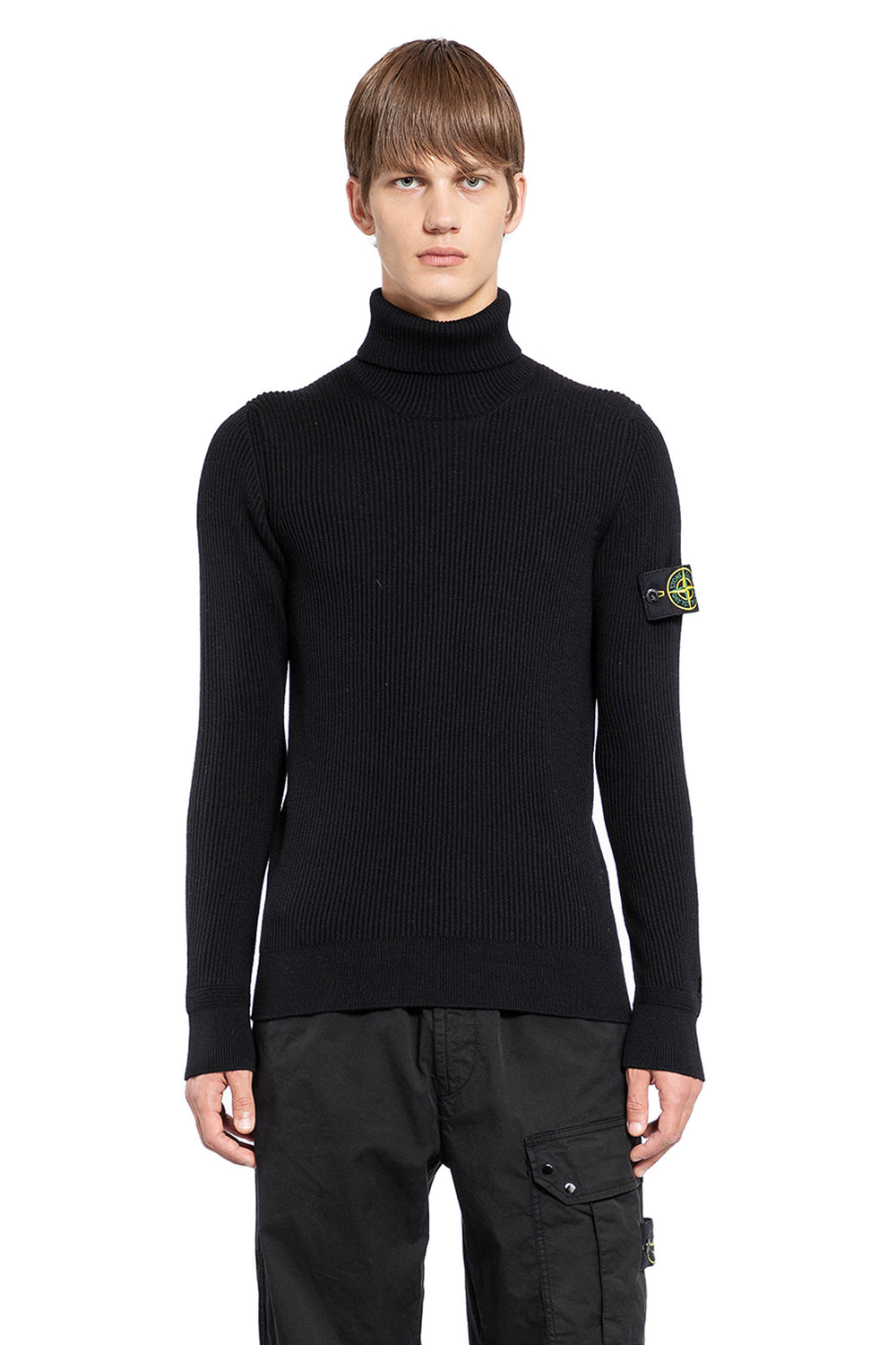 STONE ISLAND MAN BLACK KNITWEAR