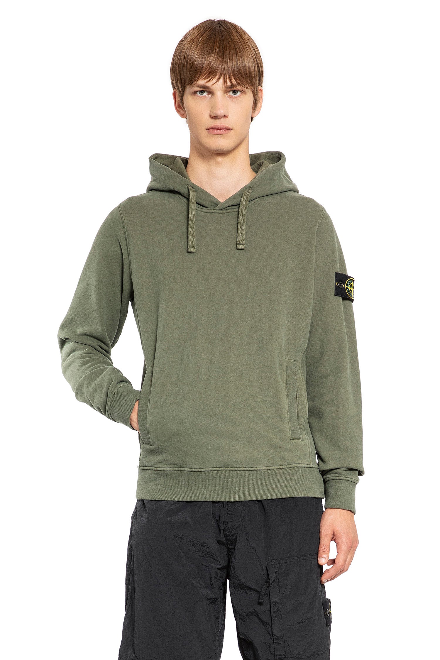 STONE ISLAND MAN GREEN SWEATSHIRTS