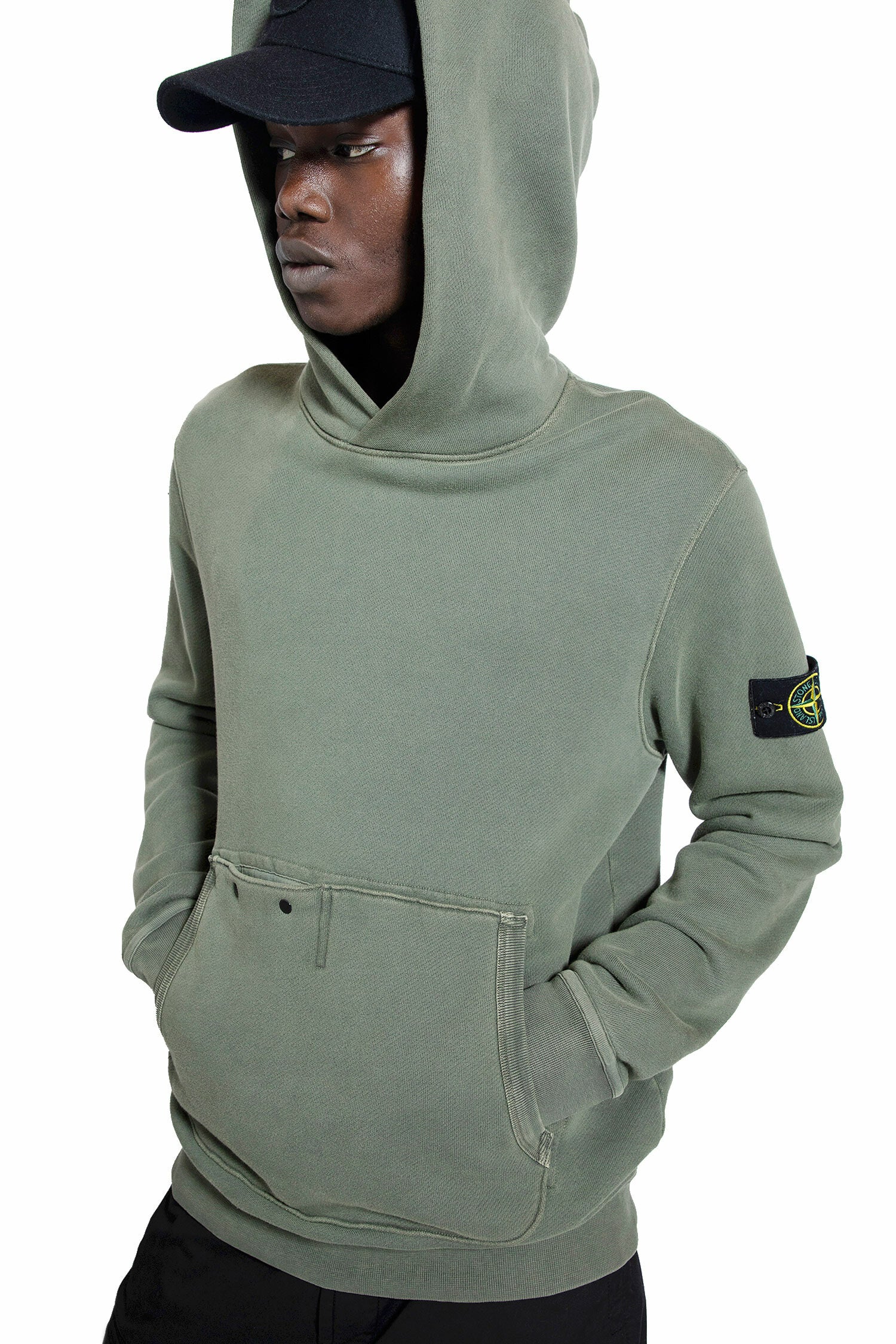 STONE ISLAND MAN GREEN SWEATSHIRTS