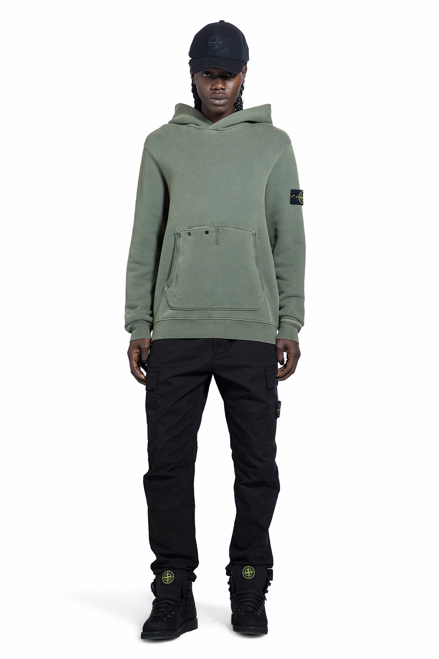 STONE ISLAND MAN GREEN SWEATSHIRTS