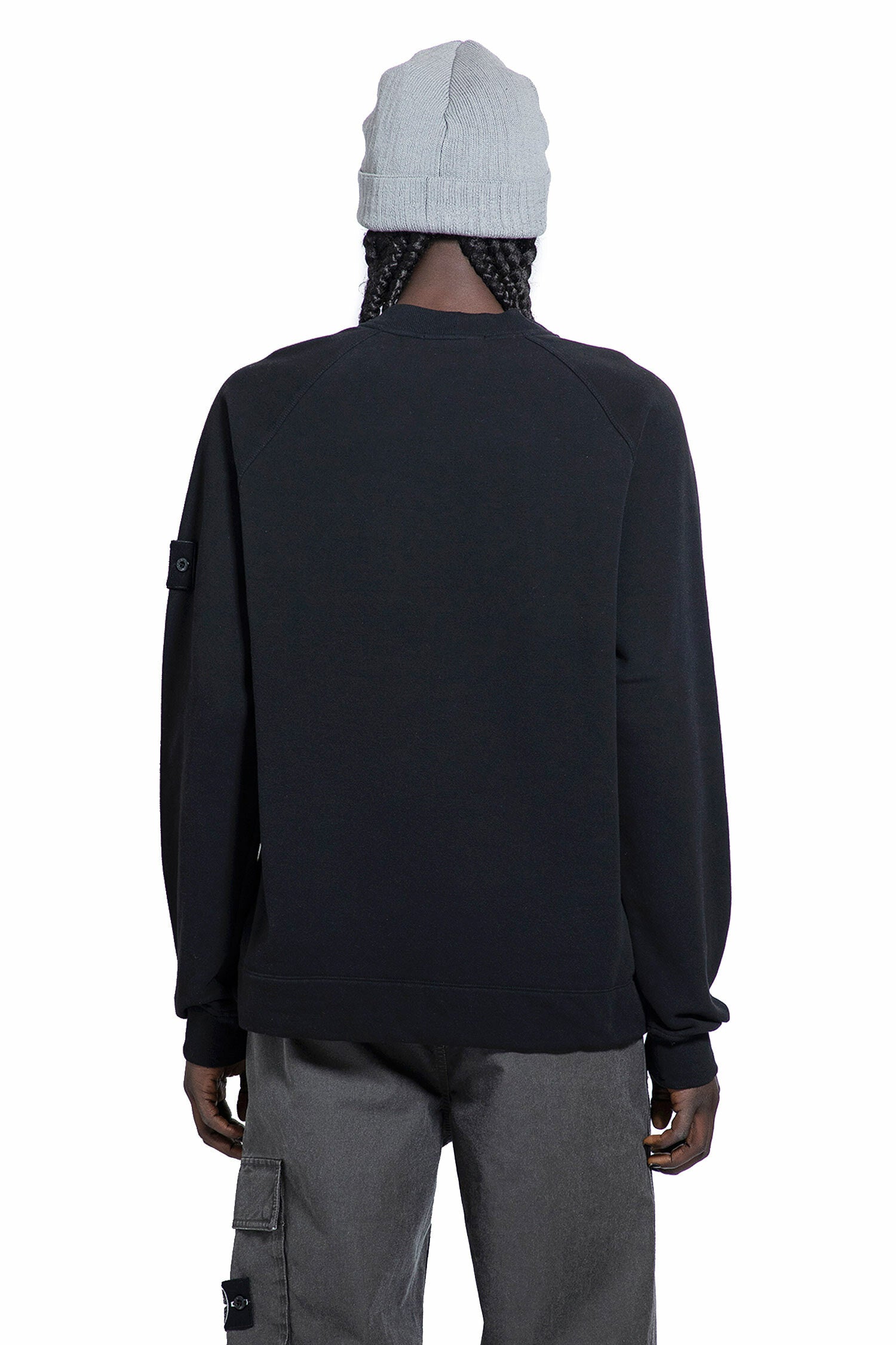 STONE ISLAND MAN BLACK SWEATSHIRTS