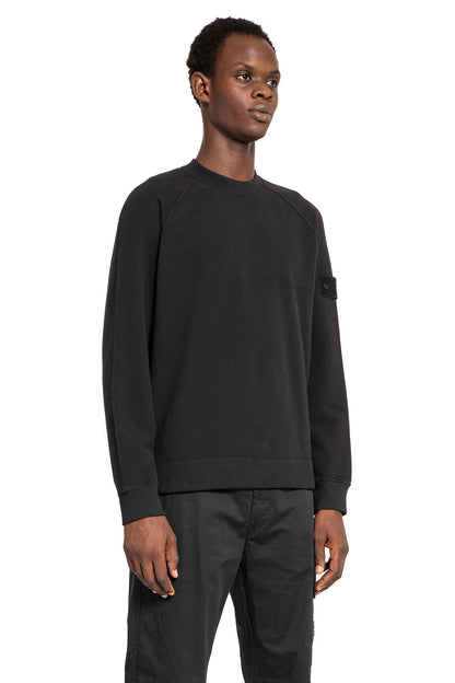 STONE ISLAND MAN BLACK SWEATSHIRTS