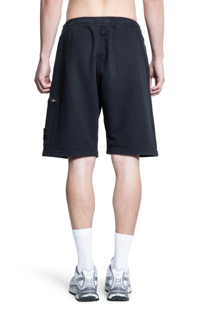 STONE ISLAND MAN BLACK SHORTS & SKIRTS