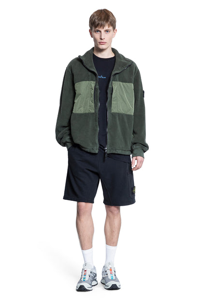 STONE ISLAND MAN BLACK SHORTS & SKIRTS