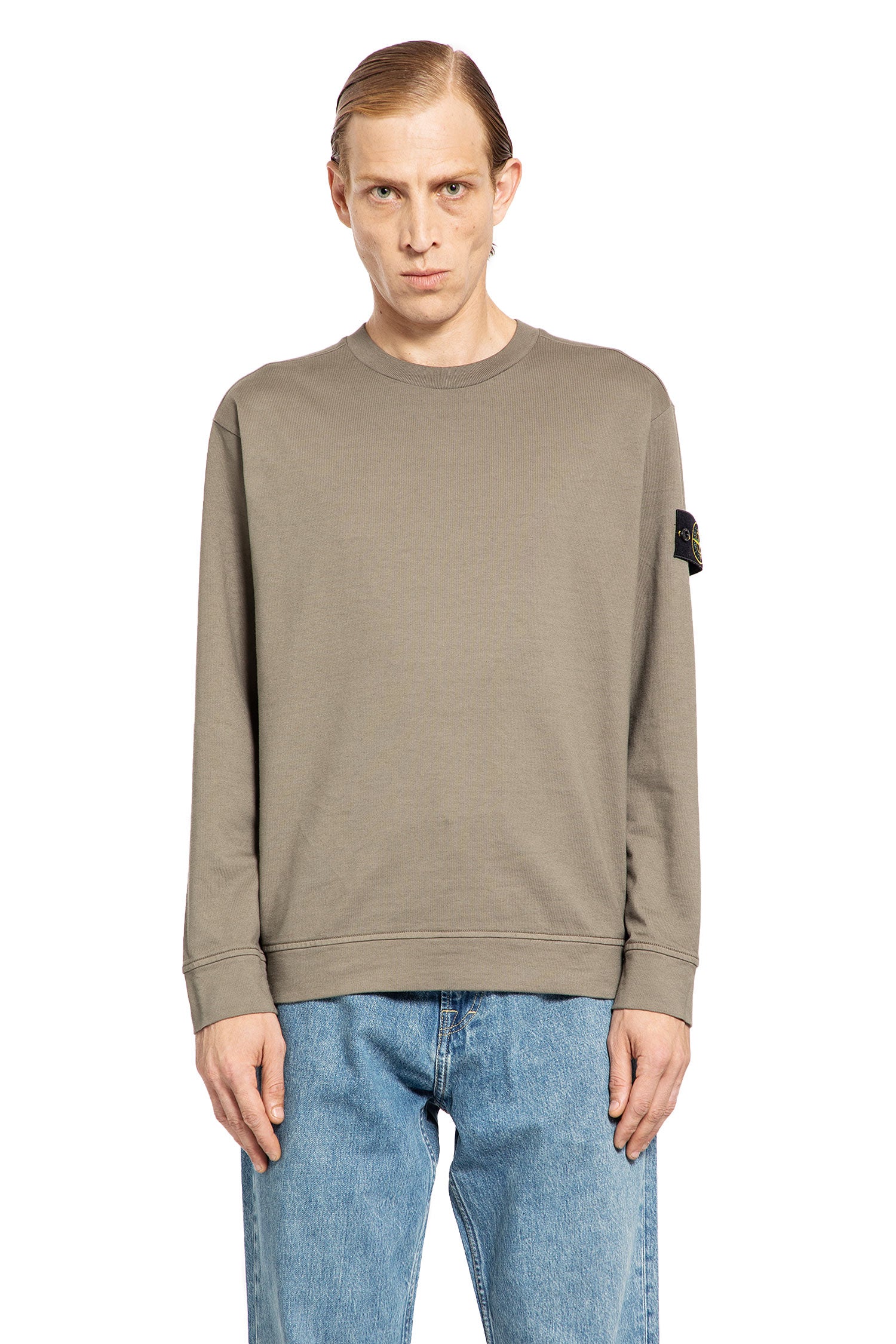 STONE ISLAND MAN BROWN SWEATSHIRTS