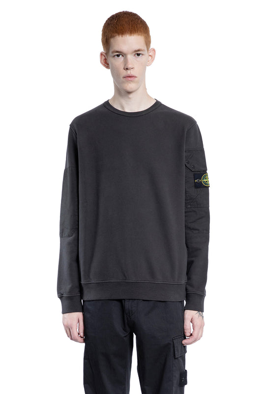 STONE ISLAND MAN GREY SWEATSHIRTS