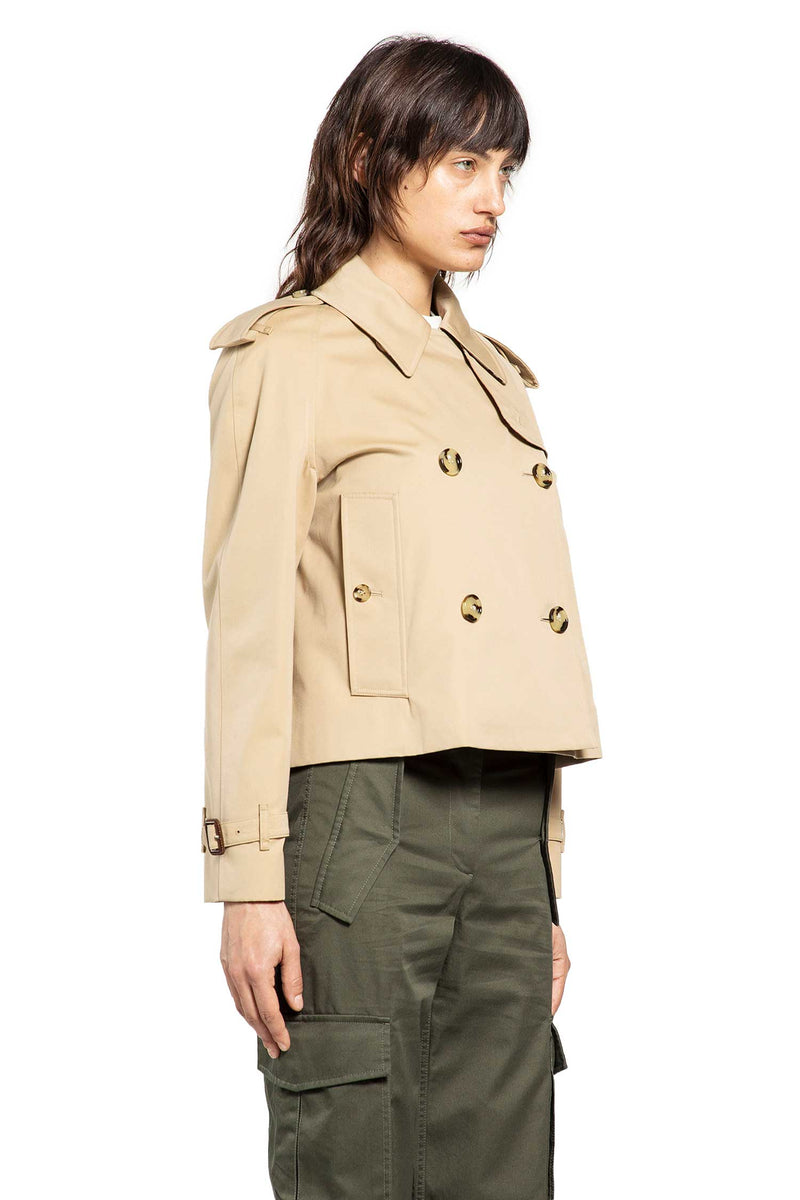 Cropped Gabardine Trench Jacket