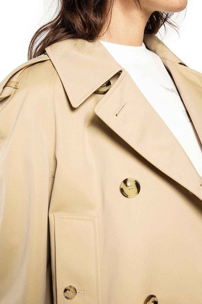 Cropped Gabardine Trench Jacket
