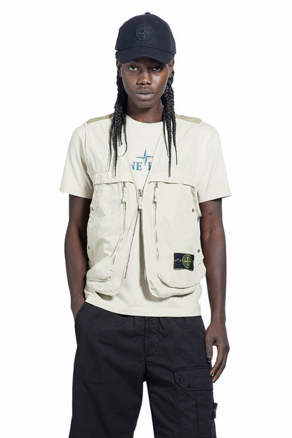 STONE ISLAND MAN OFF-WHITE VESTS